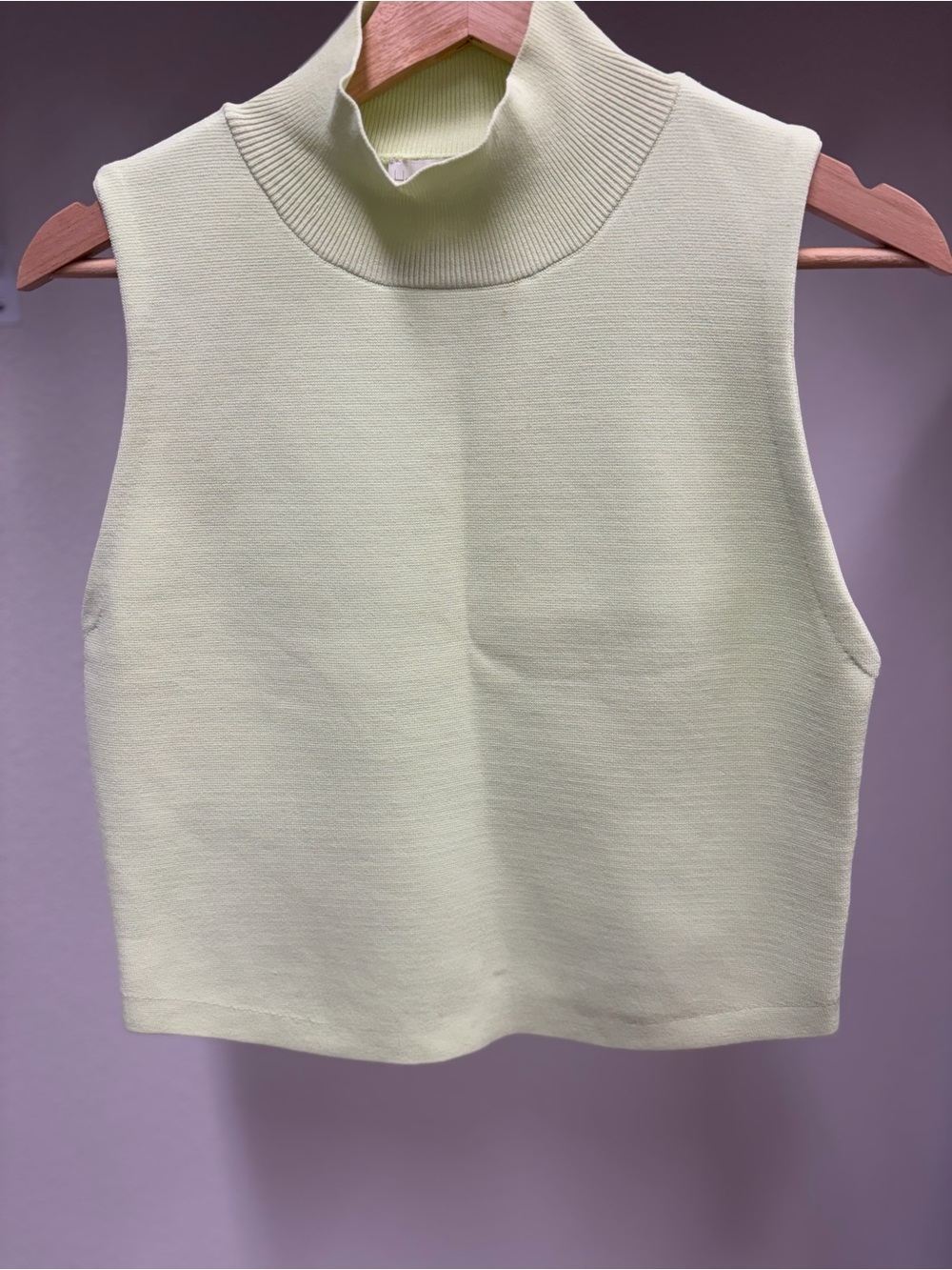 Sleeveless Mock Neck Top in Lime